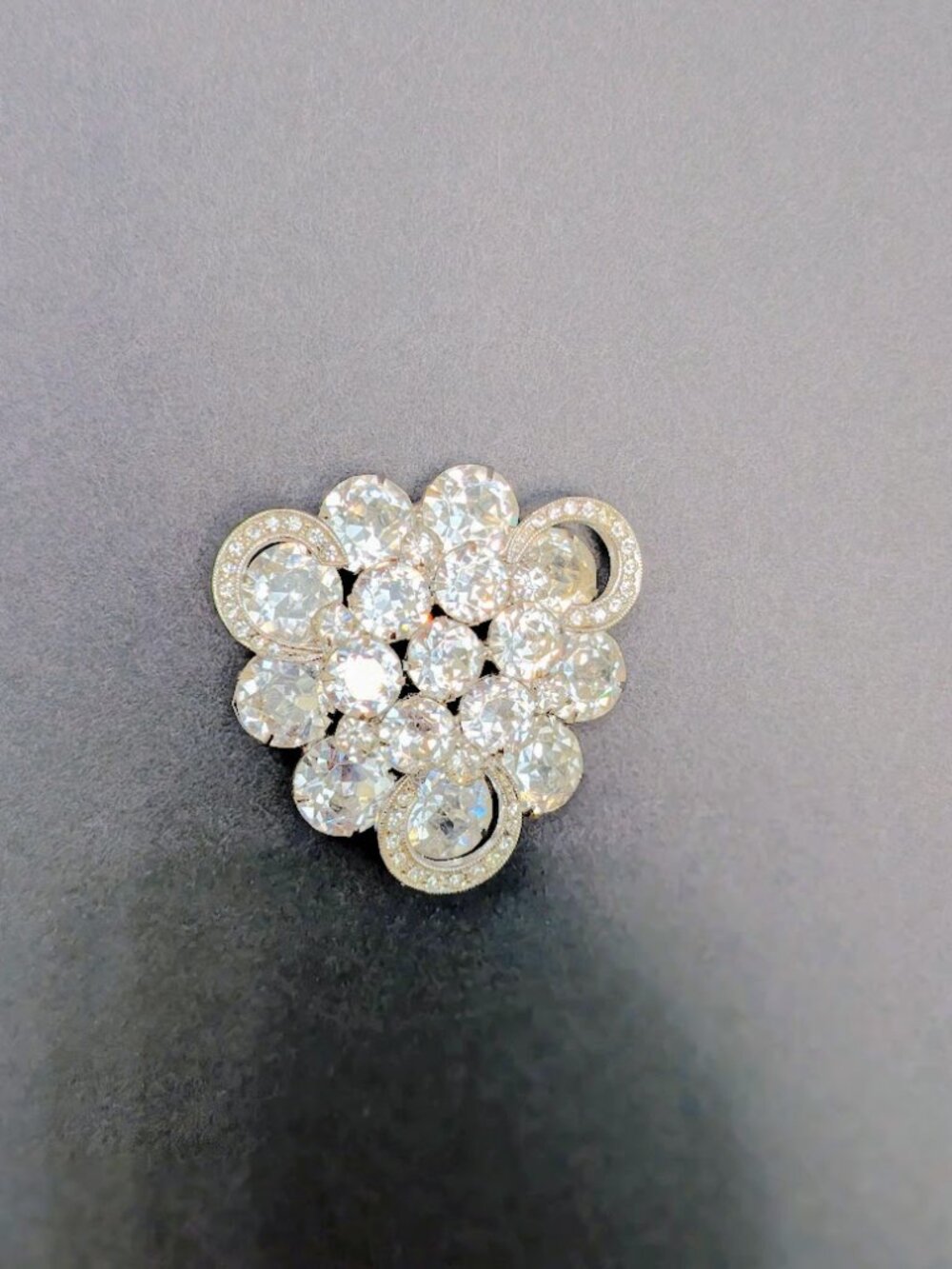 Vintage Weiss Clear Rhinestone Brooch Silver Tone Statement Pin